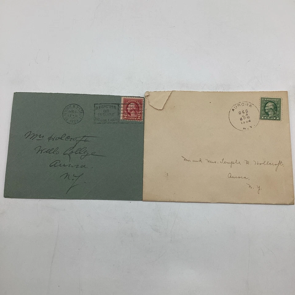 (2) US Postal Cards 1927 George Washington 1¢ & 2¢ Stamps + Original Envelopes - Image 1 of 4