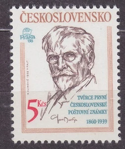CZECHOSLOVAKIA 1988 SC#2714a. Stamp, PRAGA`88 Alfons Mucha, designer stamps. - Imagen 1 de 1
