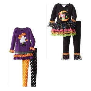 New Bonnie Jean Baby Girl Ghost Owl Halloween Dress Leggings Outfit 12 18 24 MO - Picture 1 of 3