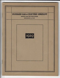 Relazione annuale 1929 Standard Gas & Electric Company con mappa pieghevole - Foto 1 di 2