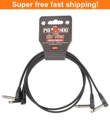 PIG HOG PHLSK2BK LIL PIGS 2FT LOW PROFILE PATCH CABLES - 2 PACK - New - Image 1 of 3