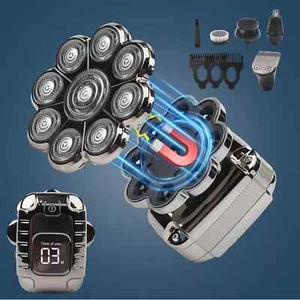 9D 5in1 Rotary Shaver Cordless Hair Trimmer Bald Head Razor Electric Men Wet Dry - Picture 1 of 13