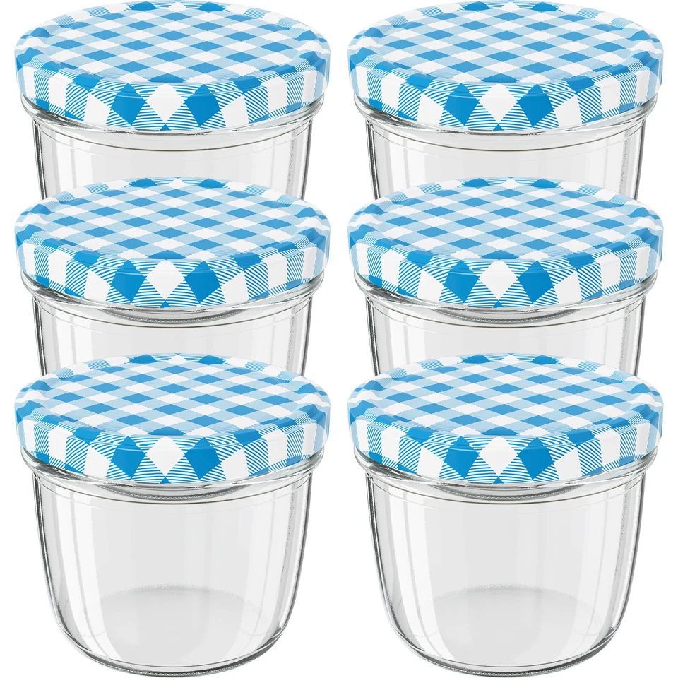 Einmachgläser 230 ml Schraubdeckel blau Marmeladengläser Sturzgläser Einweckglas - Bild 1 von 1