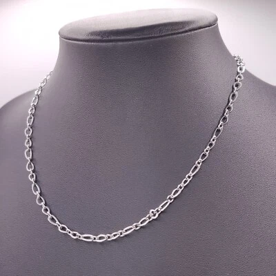 ⭐ Fossil Steel Halskette Collier Anhänger Armband Band Armreif Kette Silber 363⭐ - Bild 1 von 2