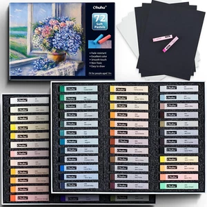 72-Color Chalk Pastel Set, Soft Pastels for Artists with 4 Fluorescent Color - Picture 1 of 12