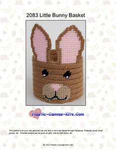Little Bunny Rabbit Basket-Plastic Canvas Pattern or Kit - Picture 1 of 1