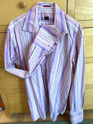Rosa Azul Rayas Manga Larga Hombre Botón Paul Smith Londres 17.5/44 ITALIA Foto 1 de 3