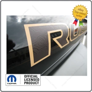 (2x) Jeep Gladiator RUBICON Hood Decals Stickers Map Topo Lines Tan Black UV1A1 - Picture 1 of 5