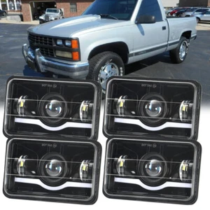 4 PIEZAS FAROS LED 4X6" Hi/Lo para Chevrolet C1500/C2500/C3500 1988-1989 - Imagen 1 de 8