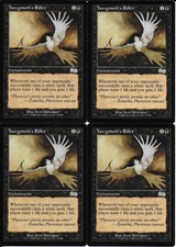 MTG: YAWGMOTH'S EDICT Urza's Saga UNCOMMON; played, Excellent condition x4