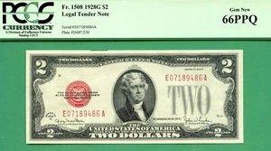 1928G $2 USN - PCGS GEM 66 PPQ - Fr 1508 - 1928 G $2 USN - PCGS GEM 66 PPQ - Picture 1 of 2