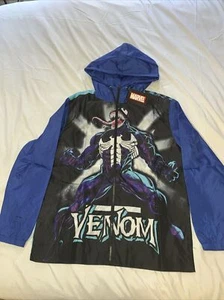 Marvel Spiderman Venom Graphic Hooded Full Zip Windbreaker Light Jacket LRG AOP - Bild 1 von 21