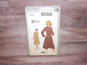 VTG Simplicity Sewing Pattern #8666, 1- or 2-Piece Dress w/ Belt size 22 ½ Uncut - Picture 1 of 3