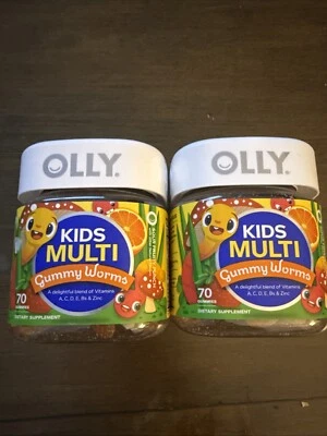 Paquete de 2 - Gusanos gomosos multivitamínicos OLLY Kids, ponche de frutas agrias 70ct Foto 1 de 4