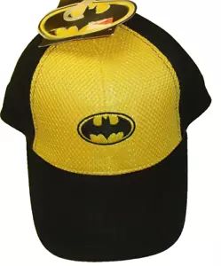 Batman Youth Kids Adjustable Strapback hat Cap Movie Comics Yellow Black New - Picture 1 of 4