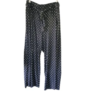 Womens Torrid Black And White Polka Dot Wide Leg Tie Front Pants Size 3X - Picture 1 of 7