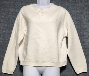 Damen LISA SAYS GAH Rundhalsausschnitt Sweatshirt elfenbein/creme Pullover Fleece Gr. Medium - Bild 1 von 8