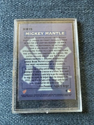 Topps Mickey Mantle 1996 excelente estado nunca manejado Foto 1 de 2