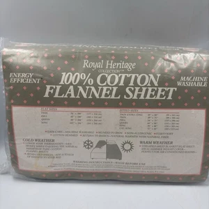 Royal Heritage Full Flannel Sheet Set - Brand New - Vintage - 100% Cotton - Blue - Picture 1 of 10