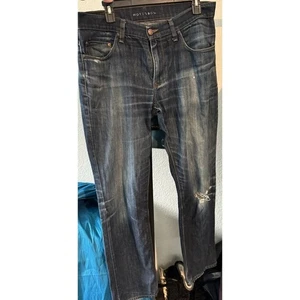 $129 MOTT & BOW DISTRESSED STRAIGHT LEG STRETCH MENS 34X34 DENIM JEANS FLEX - Picture 1 of 9