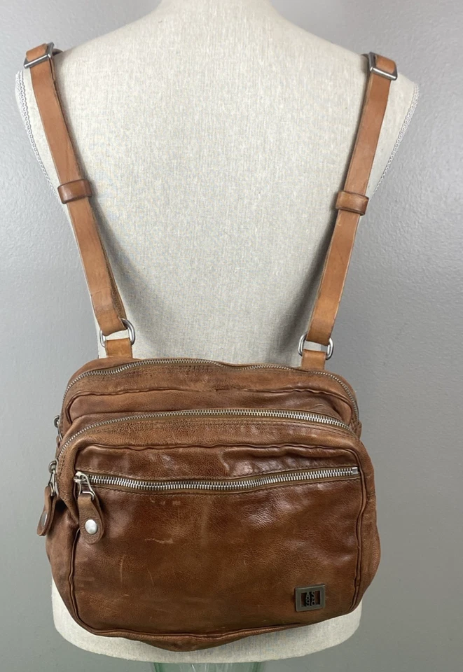 A.S. 98 RARE Brewer Backpack Brown Distressed Leather Medium Size - Image 1 of 4