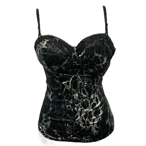 NUEVO CON ETIQUETAS Y2K Guess Jeans Elastizados Leopardo Con Cordones Frontal Bustier Corsé Top Para Mujer’s XS - Imagen 1 de 14