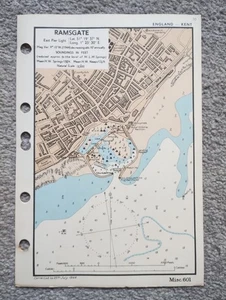 Ramsgate - 1943 Vintage Admiralty Royal Navy Map (Seller Ref D2) - Picture 1 of 1