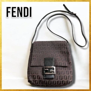 FENDI Mamma Baguette Shoulder Bag Zucca Canvas Brown FF Logo Italy Vintage - Picture 1 of 15