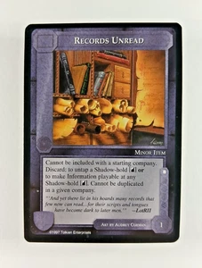 Records Unread - Tarjeta CCG de la Tierra Media (1997 ICE) MECCG Against The Shadow ATS - Imagen 1 de 2