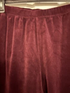 Catherine’s Burgundy/black Stretchy Burgundy Velour Feel Pants 3x 26/28 Petite - Picture 1 of 13