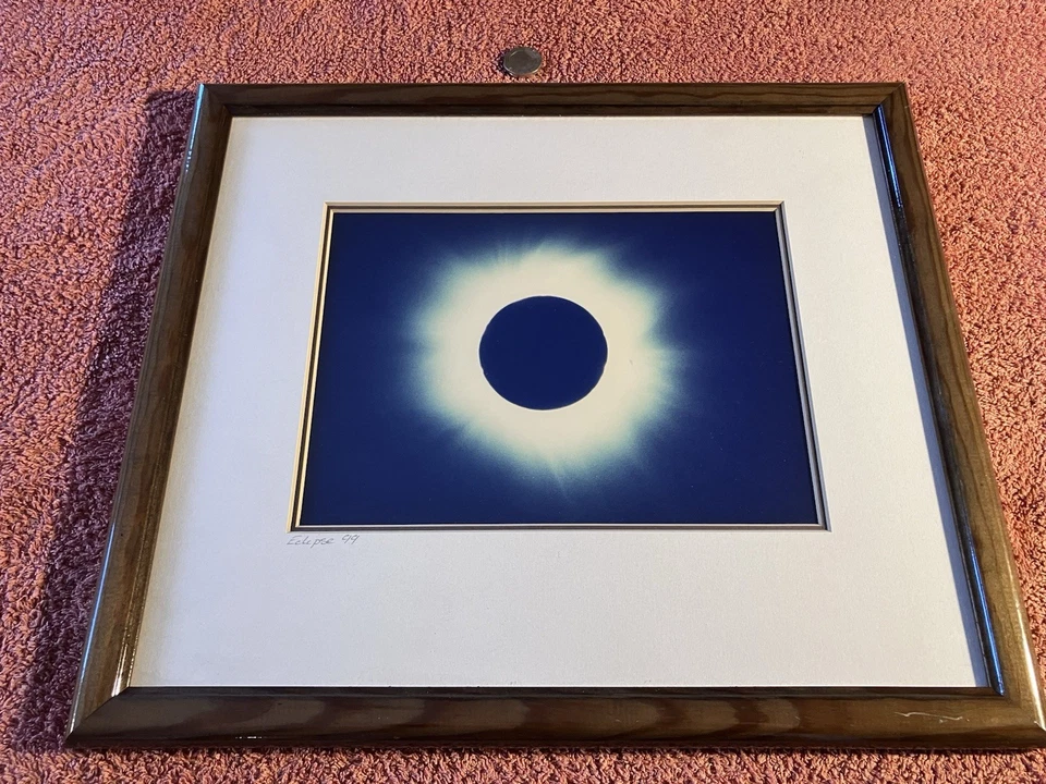 1999 UK TOTAL SOLAR ECLIPSE Fine Art CYANOTYPE By ED COLLACOTT - image 1 of 4