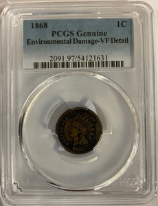 1868 Indian Cent 1C PCGS VF BN Details 54121631 - Picture 1 of 2