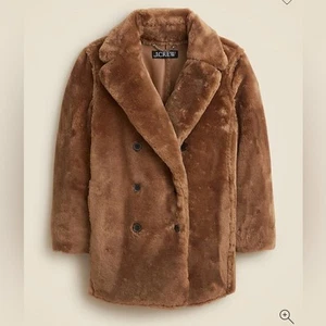 J. Crew Kunstfell Teddy Peacoat Neu mit Etikett XXS/XS in Schokolade - Bild 1 von 9