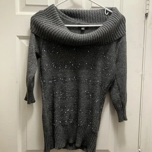 Pull col vachette étincelant A Byer taille M manches 3/4 - Photo 1/5