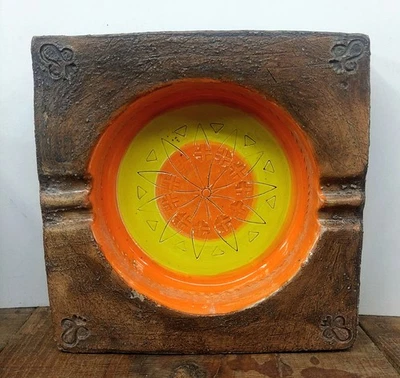 LARGE VINTAGE BITOSSI ROSENTHAL NETTER ITALIAN POTTERY ASHTRAY MCM ITALY CLAY - Image 1 of 4