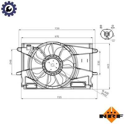 FAN ENGINE COOLING 47951 FOR B14/D14XFT 1.4L 4cyl - Image 1 of 4
