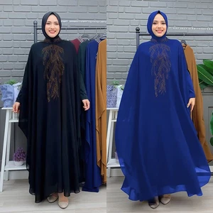 Rhinestone Abaya Women Muslim Long Maxi Dress Evening Moroccan Kaftan African - Picture 1 of 29