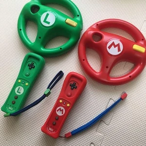 Nintendo Wii Mario Luigi Remote Controller Motion Plus Steering Wheel lot 2 Set - Picture 1 of 2