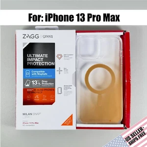 ZAGG GEAR4 Milan Snap Case for iPhone 13 Pro Max - Clear-Gold | Magnetic | D3O - Picture 1 of 12