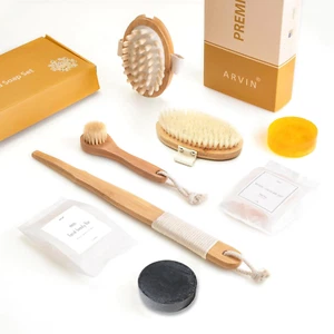 Natural Soap and Dry Brushing Body Brush Gift Set | Exfoliating Shower Brush, Cl - Picture 1 of 12