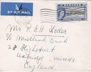 1960 Bahamas cover sent from Nassau to Uxbridge England - Picture 1 of 2
