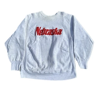 Vintage Nebraska Cornhuskers Sweatshirt Mens L Reverse Weave Warm Up 80s USA Foto 1 de 4