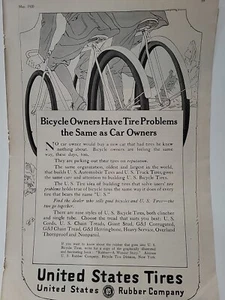 United States Rubber Company 1920 Printanzeige American Boy Fahrrad Reifen Radfahrer - Bild 1 von 3