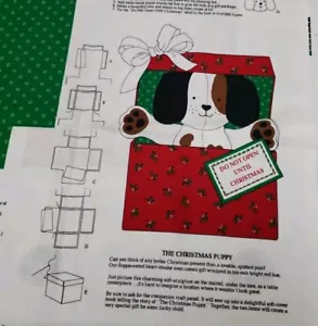 Pannello tessuto vintage VIP Cranston The Christmas Puppy taglio e cucito - leggi bene - Foto 1 di 17
