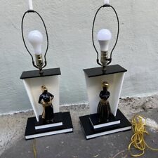Moss Vintage Retro Mid Century MCM Acrylic Lamps Male Female Black Gold White