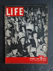 Life Magazine November 4, 1940 Presidential Election Franklin D Roosevelt 924 - Imagen 1 de 2