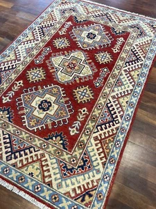Tribal Teppich Geometrisch Kazak Handarbeit 3x5 Wolle Orientteppich - Bild 1 von 8