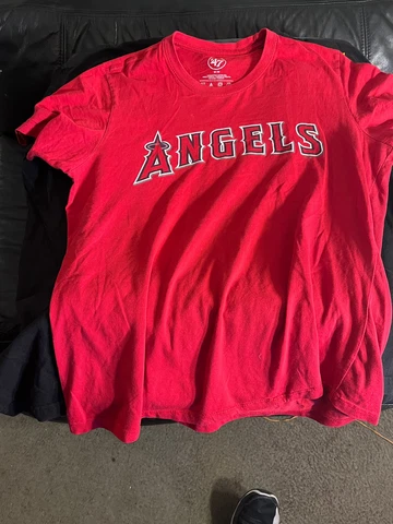 Los Angeles Anaheim Angels 47 brand red t shirt Med Solid red blank back modern Cover