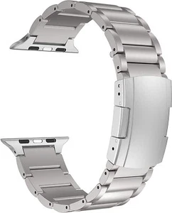 Titanium Band Metal Belt With Tortoise Buckle For Apple Watch 10/9/Ultra2/Se/8/7 - Picture 1 of 6