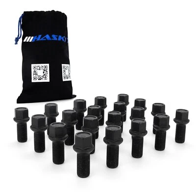 HASKYY Radschrauben M14x1.5x27 Kugel R13 SW17 20x Schrauben mit Radschraubenbeutel